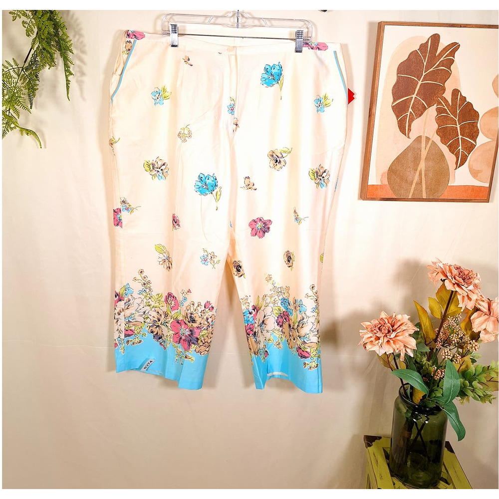 Oscar De La Renta Women's Floral Capri's XXL New